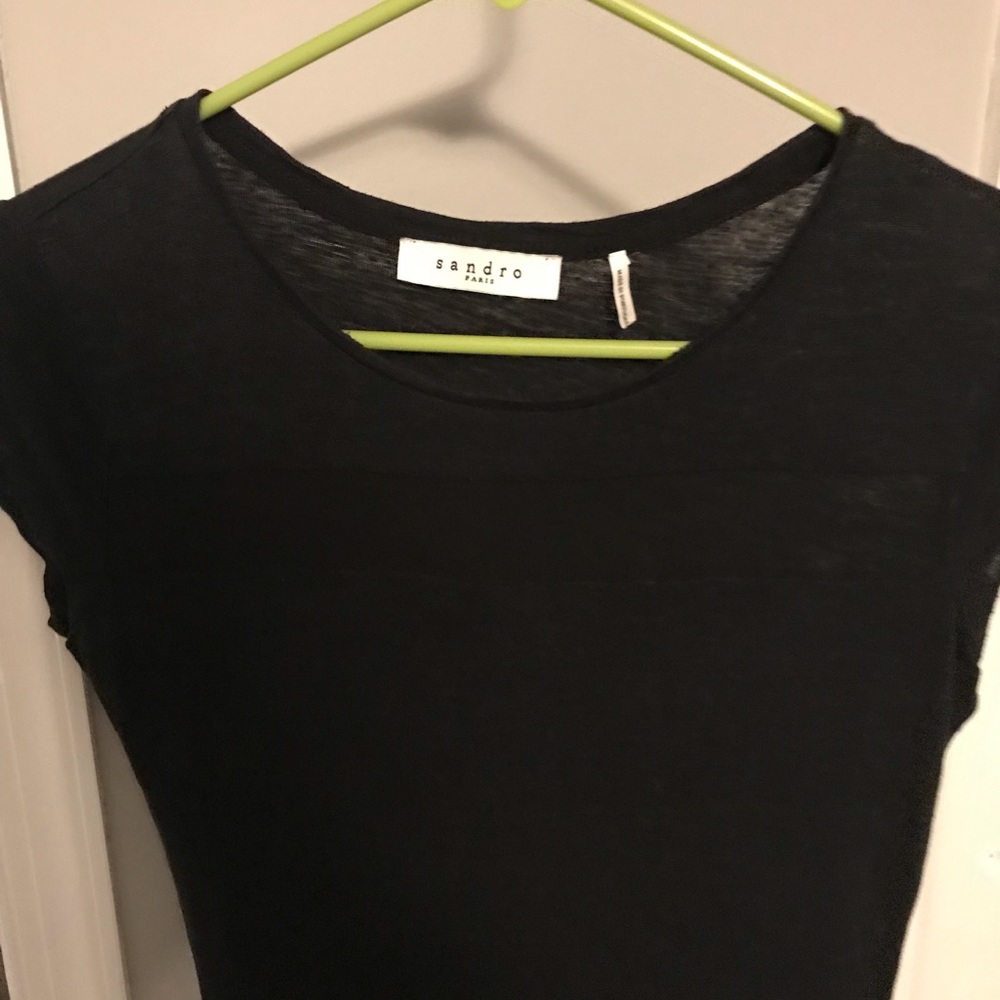 Sandro black linen dress